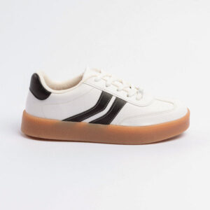 Tênis Vizzano Casual Plataforma Branco Preto Creme