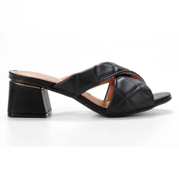 Tamanco Vizzano Salto Bloco Matelassê Feminino – Preto