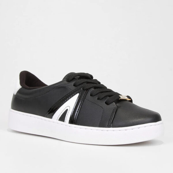 Tênis Vizzano Casual Cano Baixo Feminino – Preto+Branco - Imagem 2