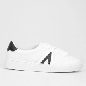 Tênis Vizzano Casual Cano Baixo Feminino – Branco + Preto