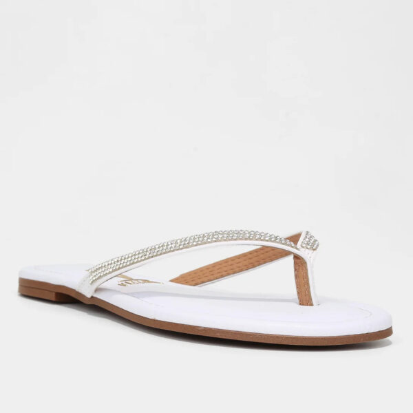Rasteira Vizzano Brilho Feminina – Branco + Bege - Imagem 2