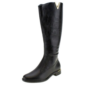Bota Feminina Cano Alto Vizzano – 3077114 PRETO/CROCO 34