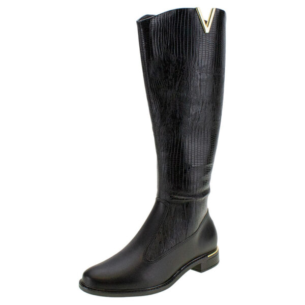 Bota Feminina Cano Alto Vizzano – 3077114 PRETO/CROCO 34