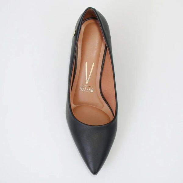 Scarpin Vizzano Salto Baixo Básico Bico Fino Feminino – Preto - Imagem 4