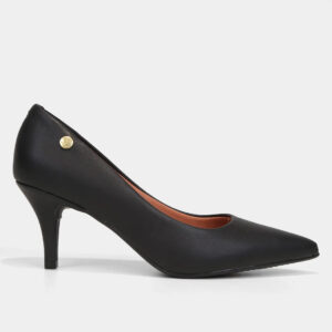 Scarpin Vizzano Salto Médio Bico Fino – Preto