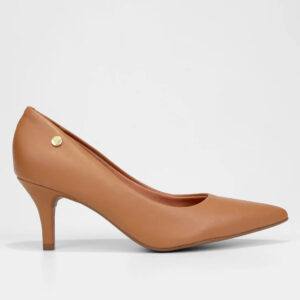 Scarpin Vizzano Salto Médio Bico Fino – Caramelo