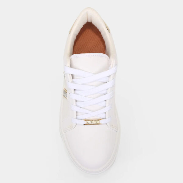 Tênis Vizzano Flatform Strass Feminino – Branco + dourado - Imagem 4