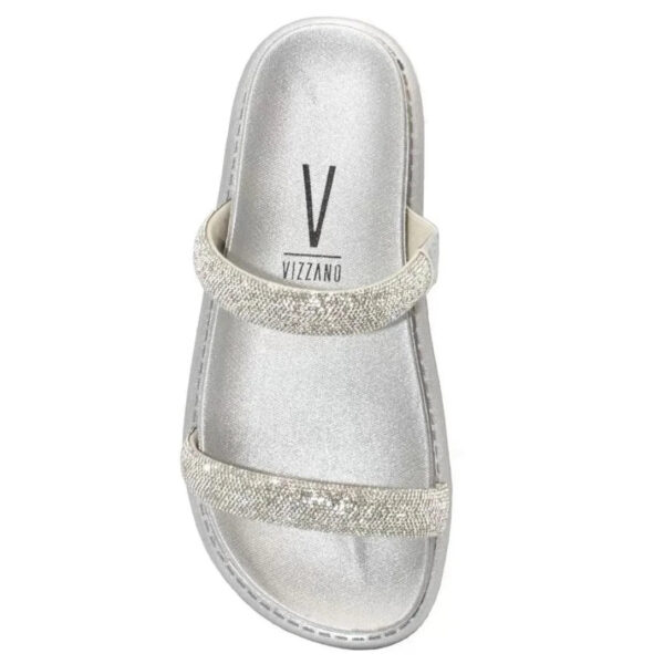 Rasteira Vizzano Flatform Strass Hotfix – Prata - Imagem 4