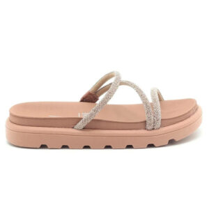 Tamanco Vizzano Flatform Tiras Brilho Feminino – Nude
