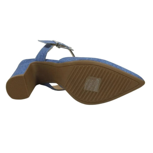Tamanco Mule Vizzano Feminino Bico Fino Salto Alto – Jeans - Imagem 5