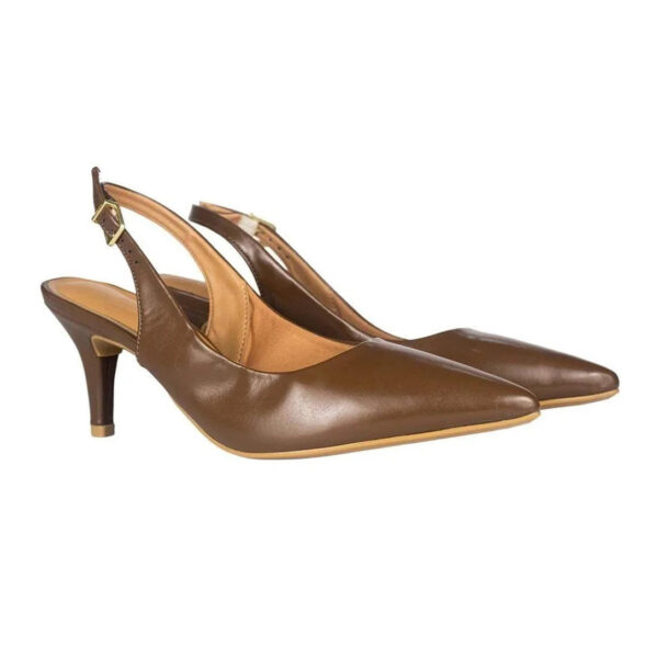 Sapato Scarpin Vizzano Slingback Salto Médio – Marrom - Imagem 2