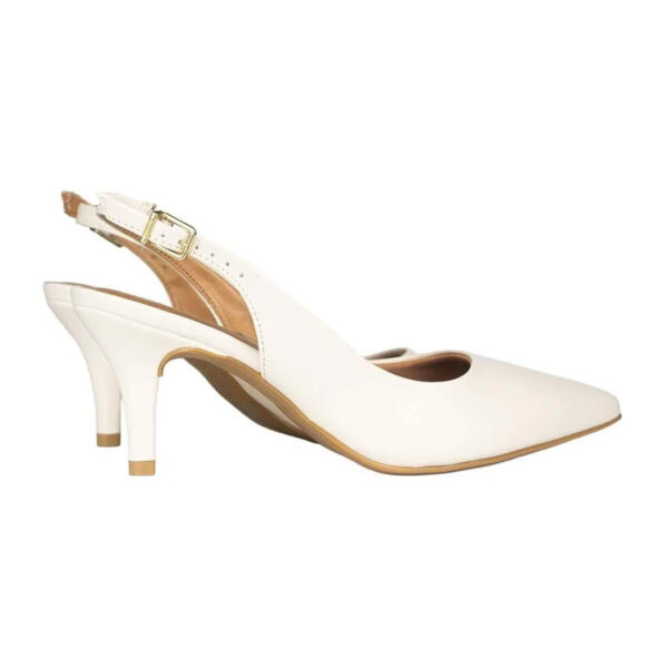 Sapato Scarpin Vizzano Slingback Salto Médio – Off White - Imagem 3
