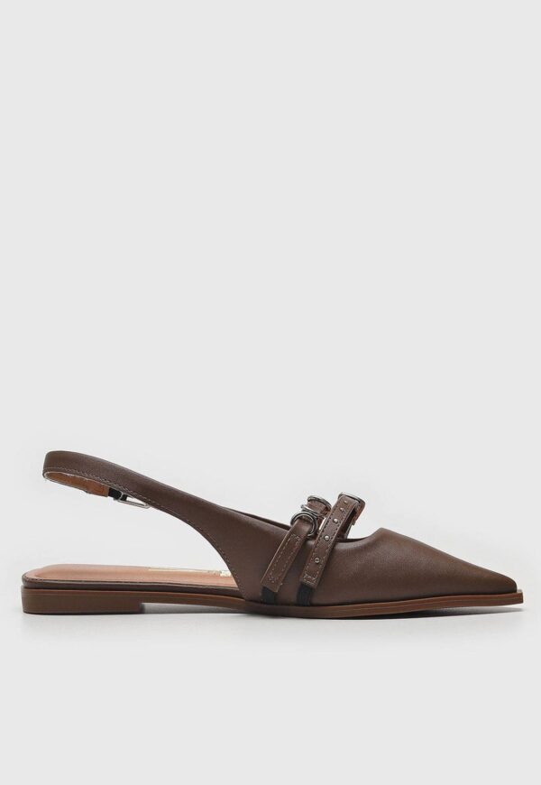 Sapatilha Slingback Vizzano Fivelas Vermelha | Marrom | Off-White - Imagem 5